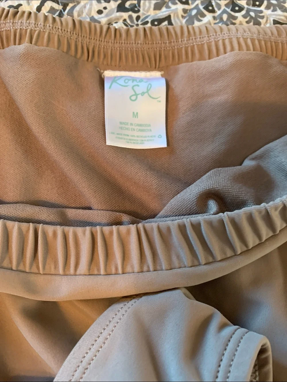 Kona Sol Taupe High-Waist Triangle Bikini Set size -M